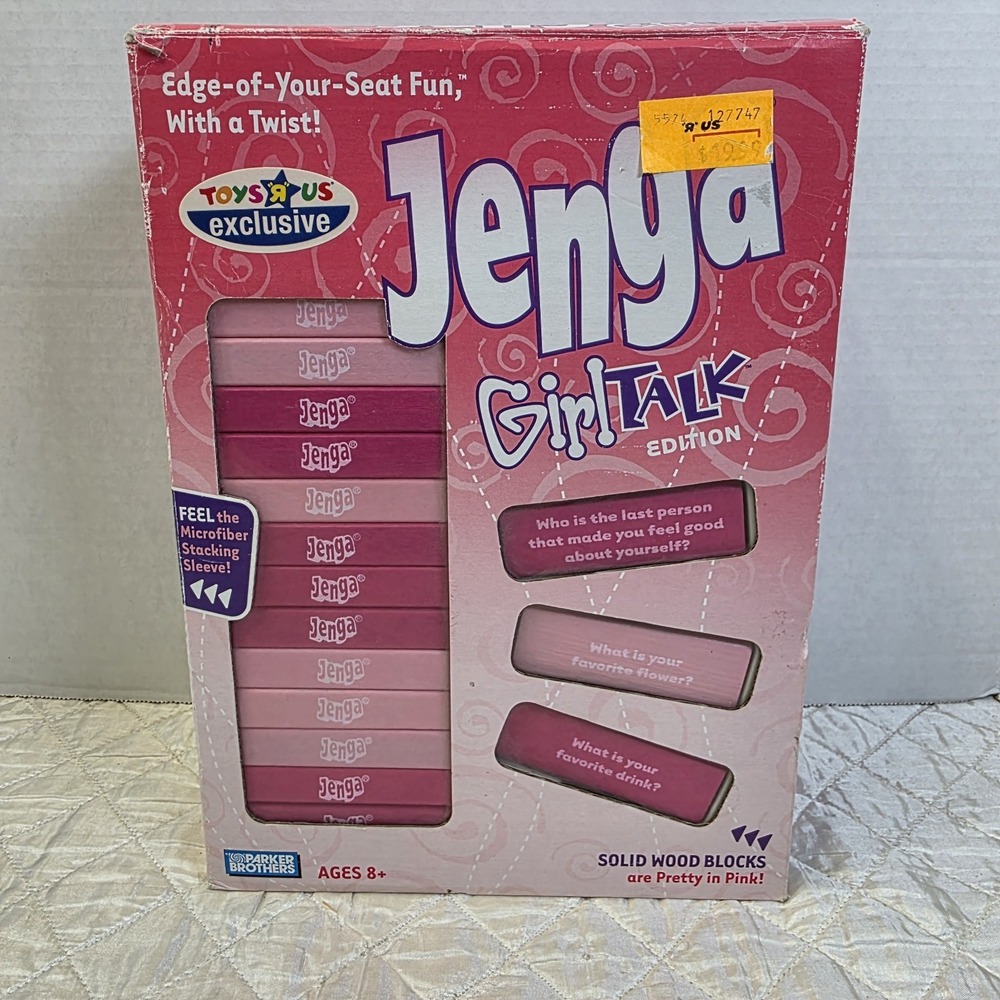 Jenga Girl Talk Edition 2007 ToysRUs Exclusive Parker Brothers Hasbro Board Game